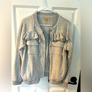 Chaser brand Sweatshirt Bomber Jacker with ruffles